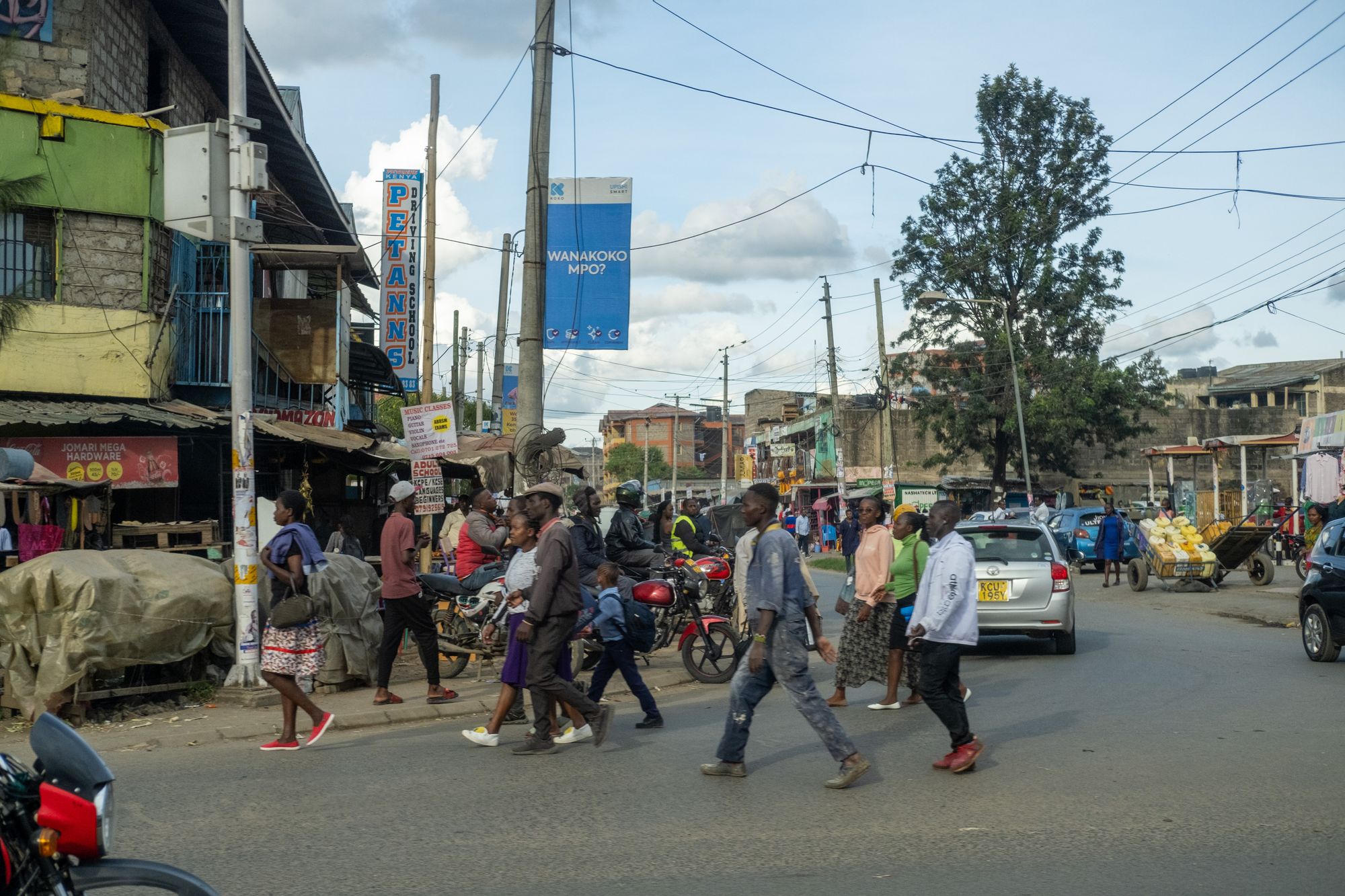 A busy market scene in Nairobi, Kenya